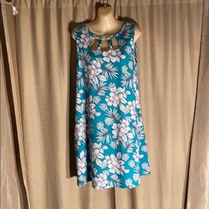 Apartment nine dress teal and white flowers size L